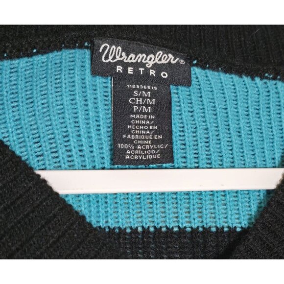 Wrangler Womens Aztec Black Beauty Boxy Poncho Sweater Western NWOT - Picture 6 of 6